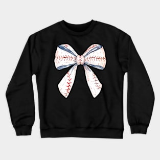 Baseball Mom Coquette Bow Mothers Day Baseball Mama Crewneck Sweatshirt